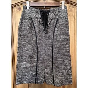 Cynthia Steffe Tweed Pencil Skirt 4 Corset Back Dark Academia Office Siren‎ EUC
